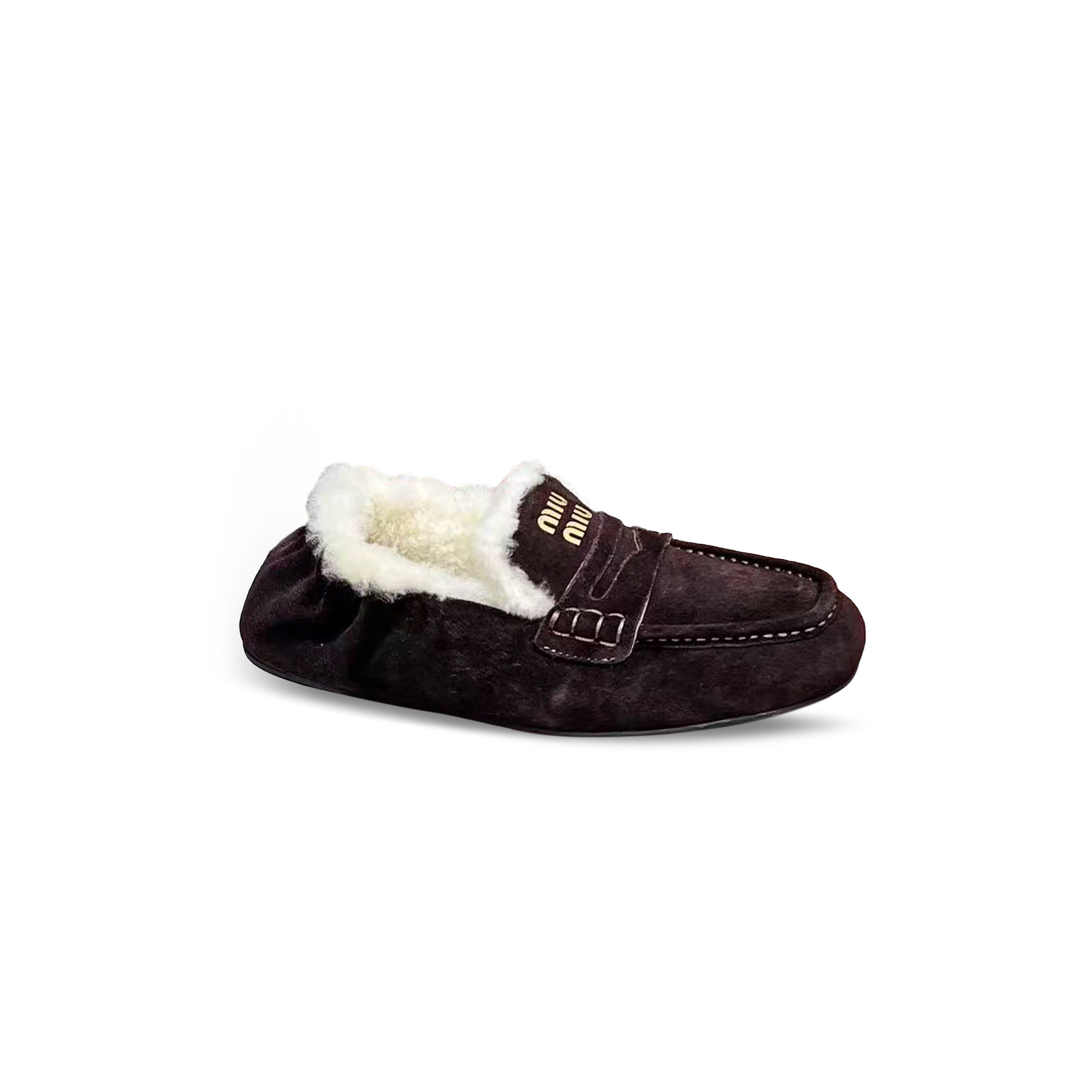 MIU MIU DETAIL SUEDE LOAFERS 5D341E